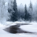 nearly frozen river near Rovaniemi